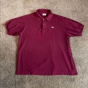 Lacoste burgundy red pullover collared polo shirt